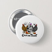 Halloween Hühnerkind oder Leckerei Spooky Jahresze Button (Vorne & Hinten)