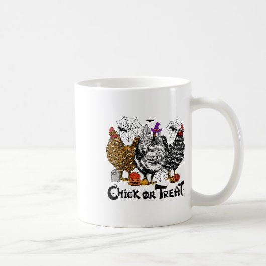 Halloween Hühnerkind oder Leckerei Spooky Jahresze Kaffeetasse (Rechts)