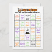 Halloween Human Bingo Ice Breaker Game Card Einladung (Vorderseite)