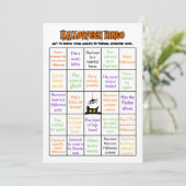 Halloween Human Bingo Ice Breaker Game Card Einladung (Stehend Vorderseite)