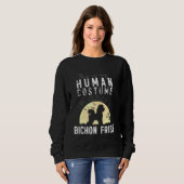 Halloween Human Costume Bichon Frise Moon Silhouet Sweatshirt (Vorne ganz)