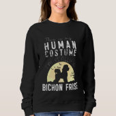 Halloween Human Costume Bichon Frise Moon Silhouet Sweatshirt (Vorderseite)