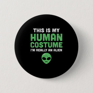Halloween Human Costume Im Alien Funny Men Women K Button