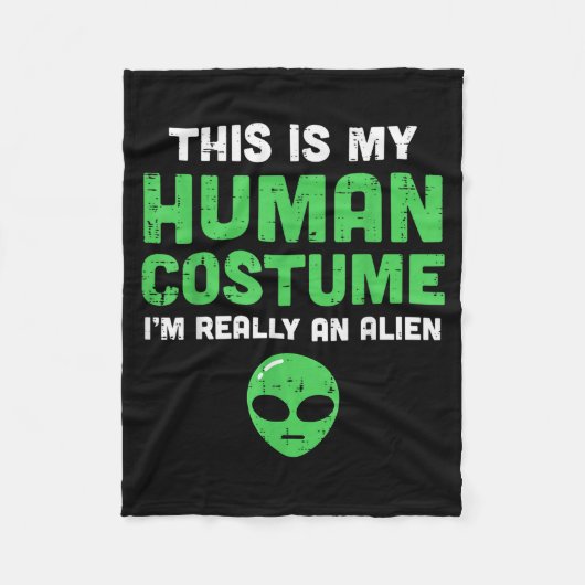 Halloween Human Costume Im Alien Funny Men Women K Fleecedecke (Vorderseite)