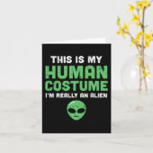 Halloween Human Costume Im Alien Funny Men Women K Karte (Gelbe Blume)