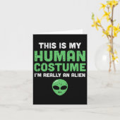 Halloween Human Costume Im Alien Funny Men Women K Karte (Gelbe Blume)