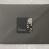 Halloween Human Skull Spooky Quadratischer Aufkleber