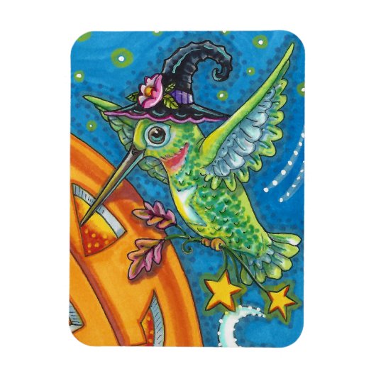HALLOWEEN HUMMINGBIRD & KÜRBISLATERNE WHIMSY MAGN MAGNET (Vertikal)
