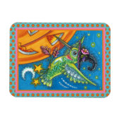 HALLOWEEN HUMMINGBIRD & KÜRBISLATERNE WHIMSY MAGNET (Horizontal)