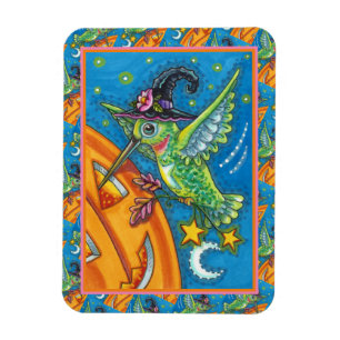 HALLOWEEN HUMMINGBIRD & KÜRBISLATERNE WHIMSY MAGNET