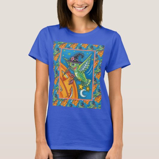 HALLOWEEN HUMMINGBIRD & KÜRBISLATERNE WHIMSY T-Shirt (Vorderseite)