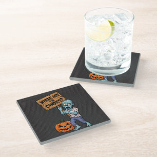 Halloween Humor Zombie Bonbons Glasuntersetzer