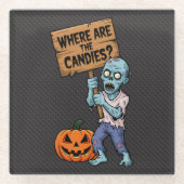 Halloween Humor Zombie Bonbons Glasuntersetzer (Vorderseite)