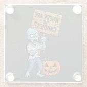 Halloween Humor Zombie Bonbons Glasuntersetzer (Rückseite)
