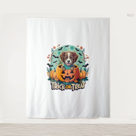 Halloween Hund 1 Wandteppich (Vorderseite)