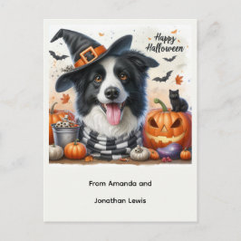 Halloween Hund aus der Kindertageskarte Feiertagspostkarte