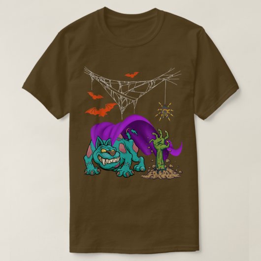 Halloween Hund Beängstigend Zombie Matching Dog Lo T-Shirt (Design vorne)