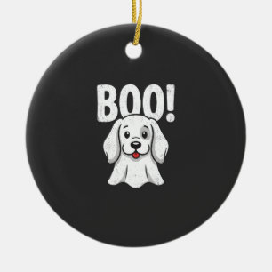 Halloween-Hund Boo Süßer Welpe Geist Design Keramik Ornament