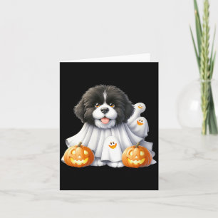 Halloween-Hund Damen schwarz weiß Geisteshund Karte