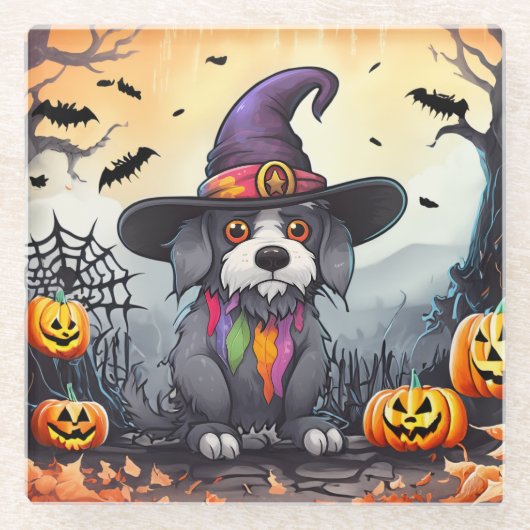 Halloween Hund Glasuntersetzer (Vorderseite)