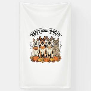 Halloween Hund Glückliches Heulen-O-Ween Vintage D Banner