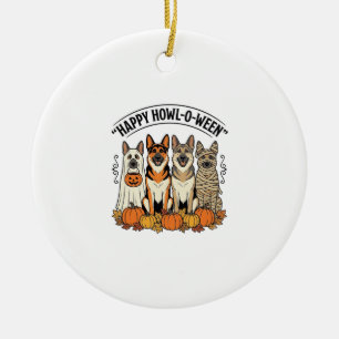 Halloween Hund Glückliches Howl-O-Ween Vintage Deu Keramik Ornament