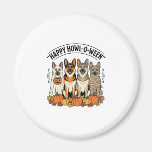 Halloween Hund Glückliches Howl-O-Ween Vintage Deu Magnet
