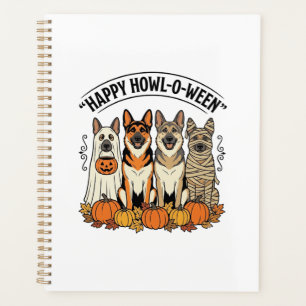 Halloween Hund Glückliches Howl-O-Ween Vintage Deu Planer