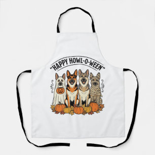 Halloween Hund Glückliches Howl-O-Ween Vintage Deu Schürze