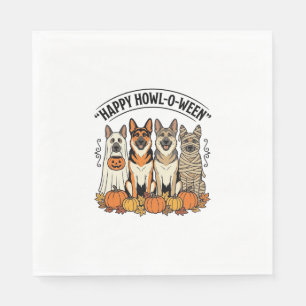 Halloween Hund Glückliches Howl-O-Ween Vintage Deu Serviette