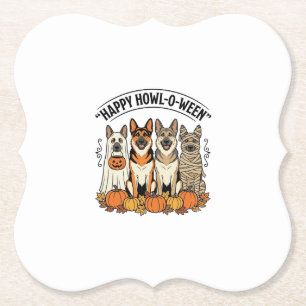 Halloween Hund Glückliches Howl-O-Ween Vintage Deu Untersetzer