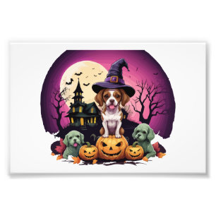 Halloween-Hund Herbstliebhaber Fotodruck