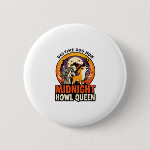 Halloween-Hund-Heul-Königin Button