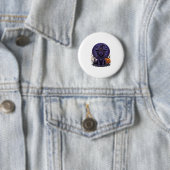 Halloween-Hund-Hexe-Kürbis-Vektor-Art Button (Beispiel)