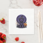 Halloween-Hund-Hexe-Kürbis-Vektor-Art Serviette (Beispiel)