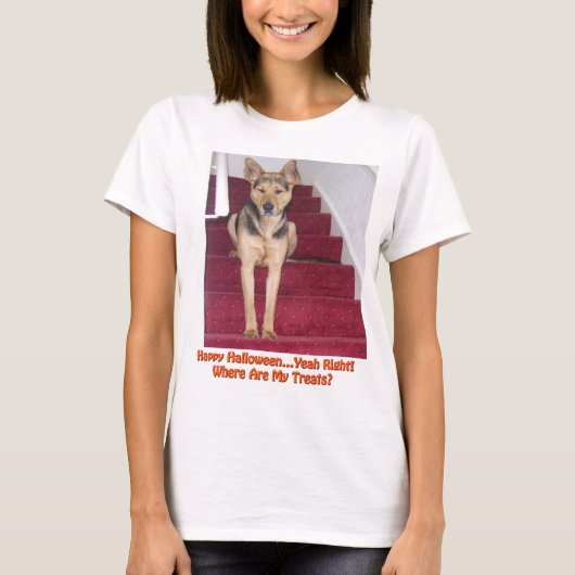 Halloween Hund Keine Leckereien T-Shirt (Vorderseite)