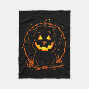 Halloween-Hund-Kürbis-Langarmshirt Fleecedecke