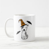 Halloween Hund mit Fledermäusen Kaffeetasse (Links)