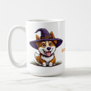 Halloween-Hund mit Hexenhut Kaffeetasse