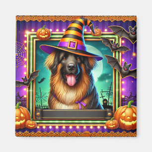 Halloween-Hund mit Hexenhut Magnet