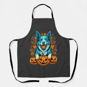 Halloween-Hund mit Jack O Lantern-Kürbissen_1 Schürze