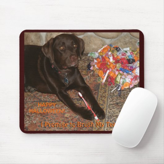 Halloween Hund mit Sweet Tooth Mousepad (Mit Mouse)
