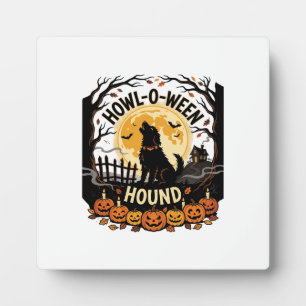 Halloween-Hund-Mond-Heulen (2) Fotoplatte