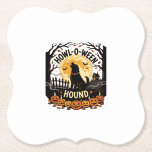 Halloween-Hund-Mond-Heulen (2) Untersetzer