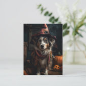 Halloween Hund Postkarte (Stehend Vorderseite)