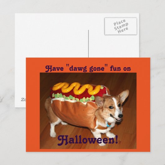 Halloween Hund Postkarte (Vorne/Hinten)