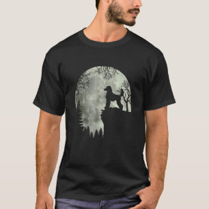Halloween Hund Pudel Pudel Hund Mond Heulen Im For T-Shirt