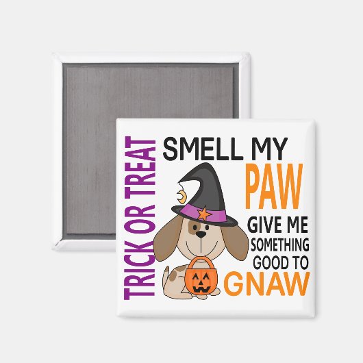 Halloween Hund riecht meine Paw 2 Magnet (Vorderseite/Rückseite)