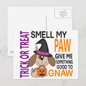 Halloween Hund riecht meine Paw 2 Postkarte (Vorne/Hinten)