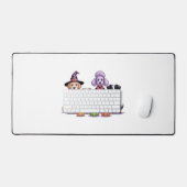 Halloween-Hund Schreibtischunterlage (Tastatur & Maus)